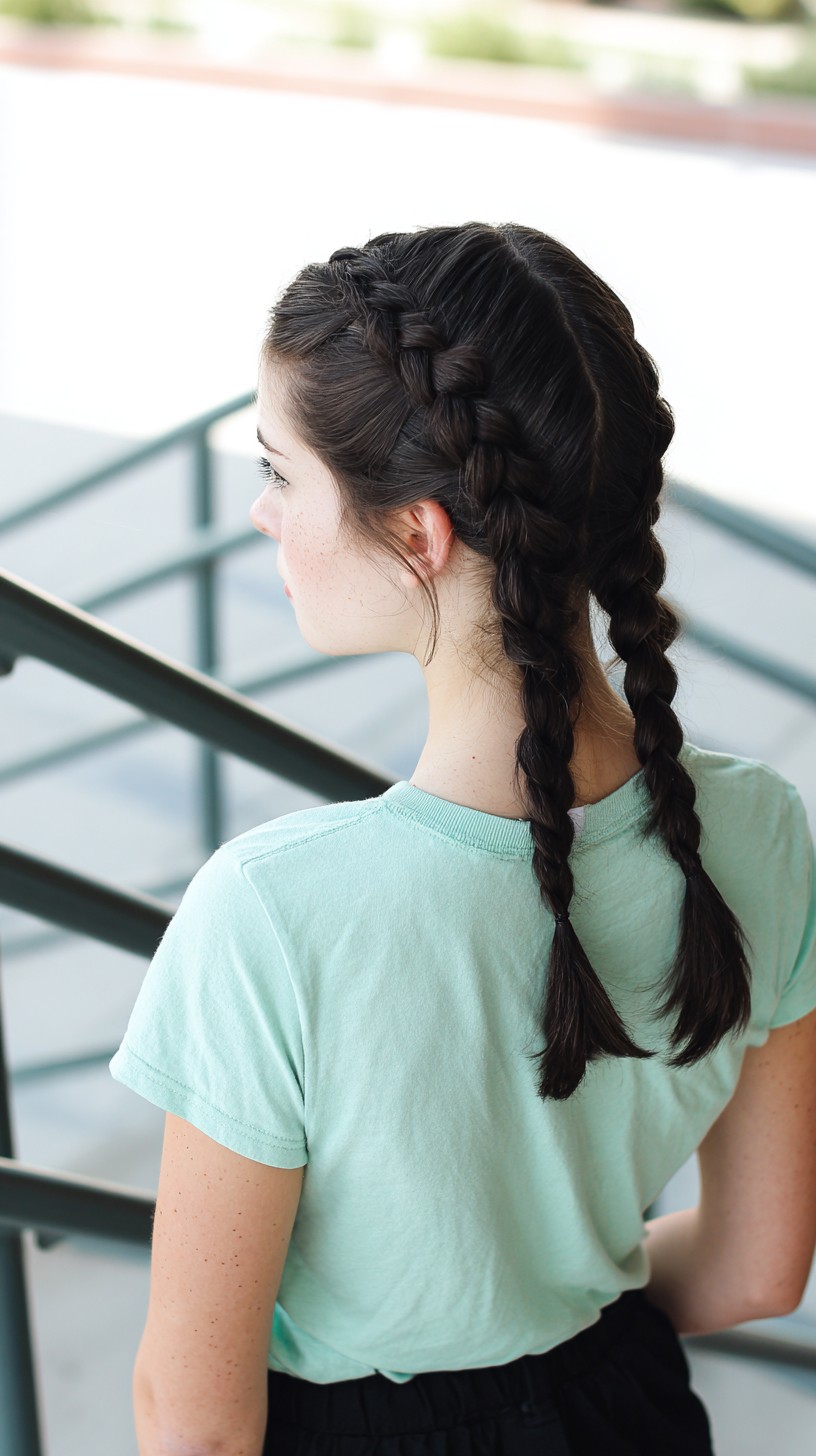 Classic Double Braids with Subtle Texture