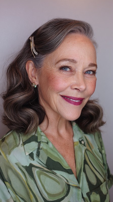 Classic Vintage Waves with Elegant Hairpin Detail