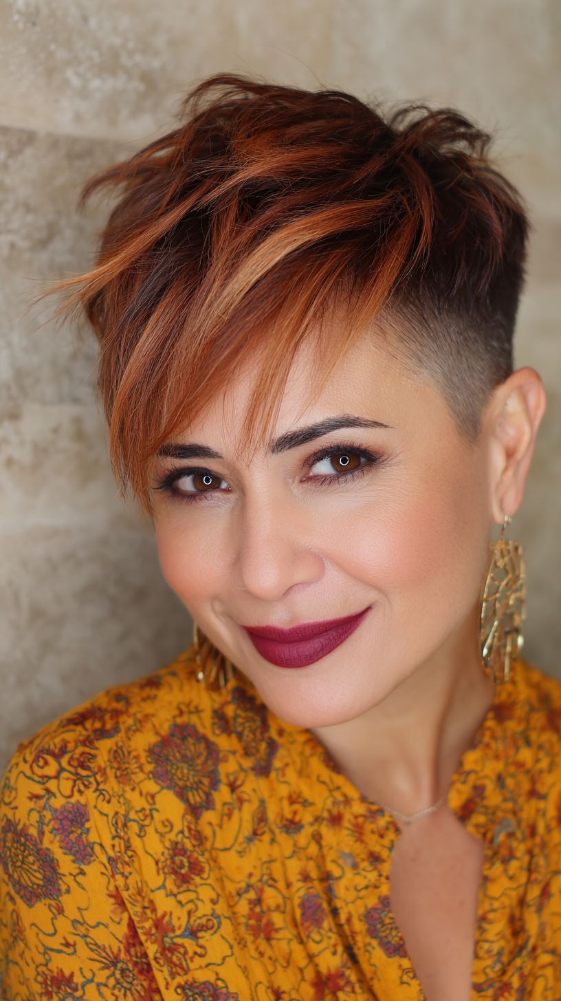 Edgy Textured Pixie Cut with Subtle Highlights