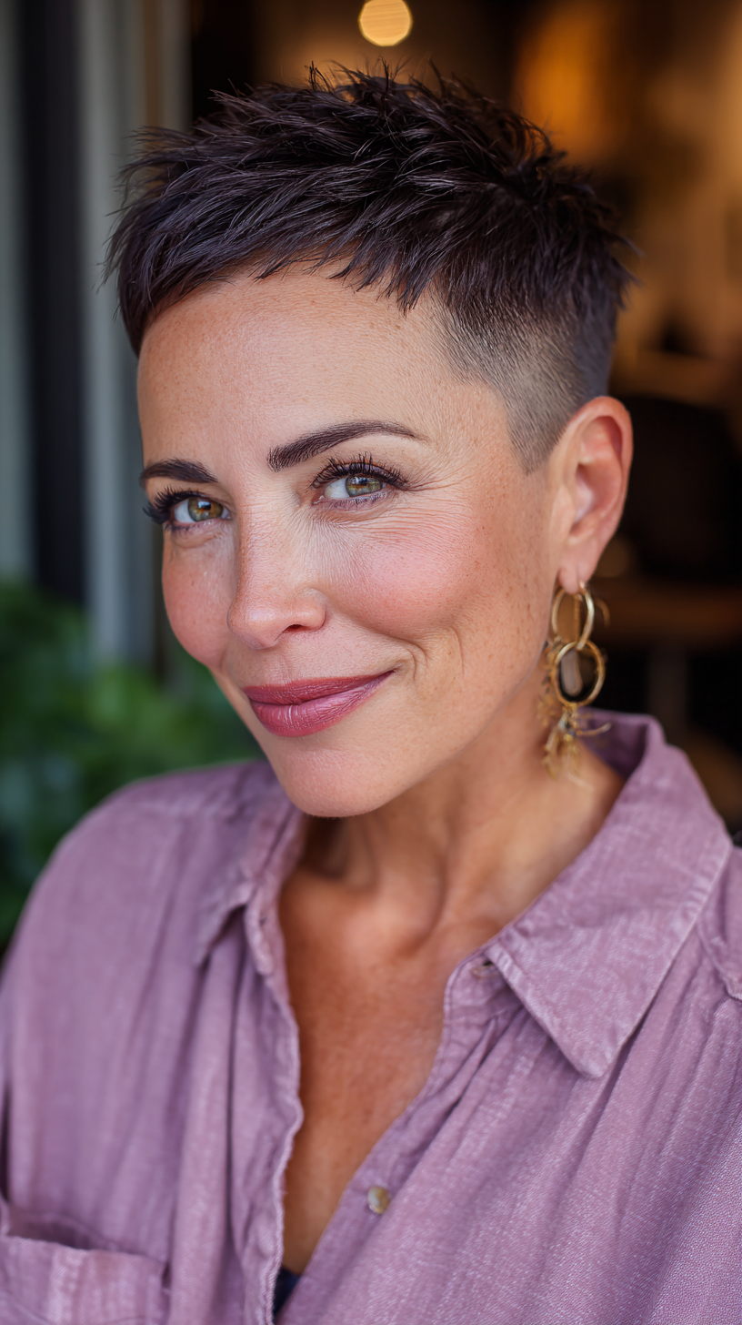 Edgy Textured Short Pixie Cut with Subtle Layers