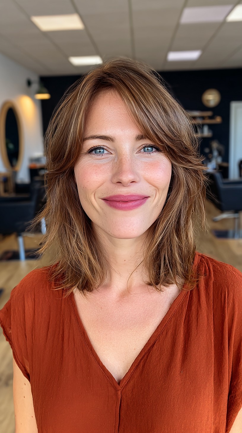Effortless Mid-Length Layered Cut with Soft Texture