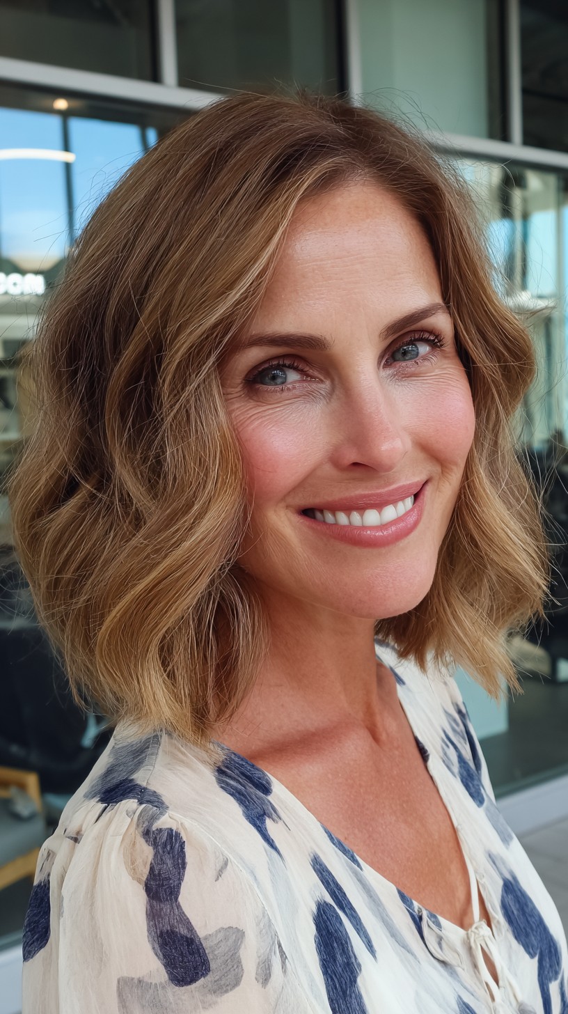 Effortless Textured Lob with Soft Waves