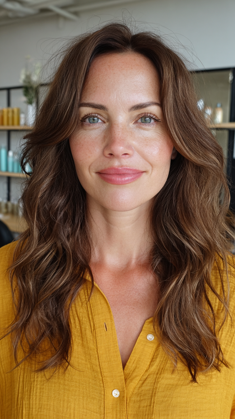 Effortlessly Natural Brunette Waves with Soft Texture