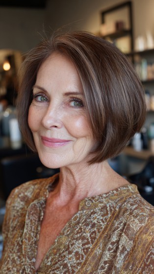 Elegant Rounded Bob with Subtle Face-Framing Layers