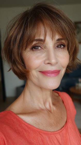 Elegant Soft Razor-Cut Bob with Wispy Ends