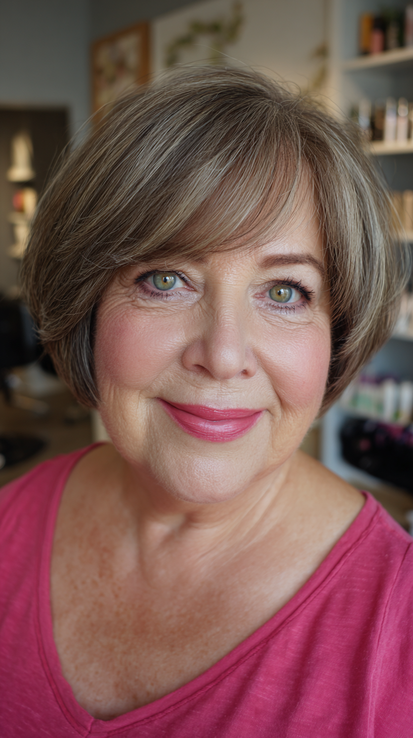 elegant wispy bob with subtle highlights