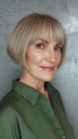 Modern Blunt Bob with Subtle Face-Framing Layers