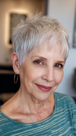 Modern Textured Short Razor-Cut Hairstyle with Lively Layers