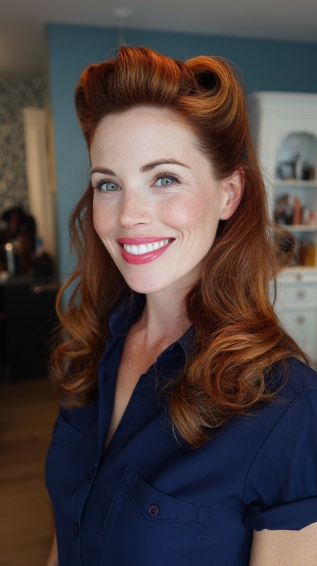 Retro Glamorous Vintage Curls with Volume