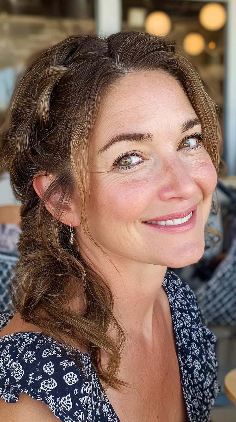 Romantic Loose Waves with Braided Accents