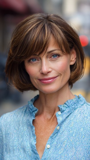Soft Layered Bob with Subtle Highlights