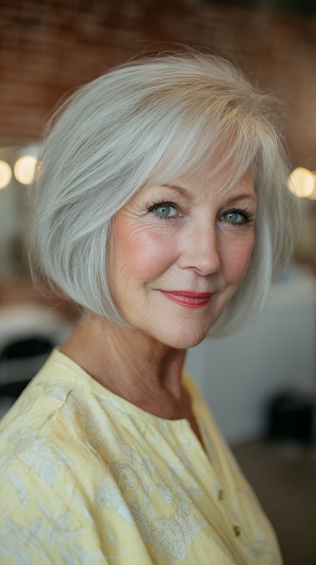 Softly Layered Bob with Gentle Face-Framing Waves