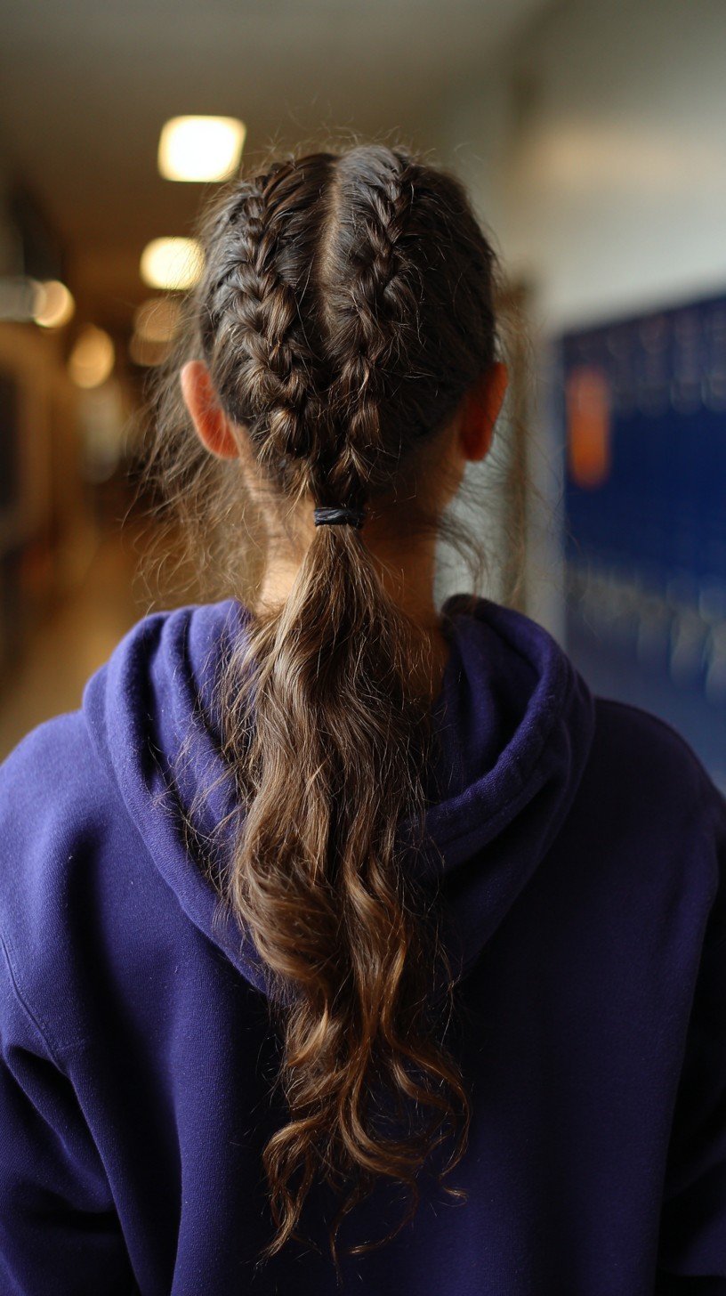 Stylish Double Dutch Braids with Loose Waves