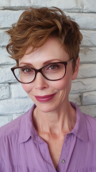 Textured Short Pixie with Soft Volume