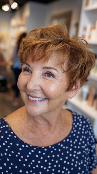 Textured Short Razor-Cut with Lively Volume