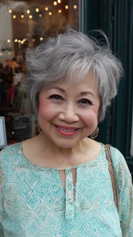 Textured Silver Pixie with Soft Volume