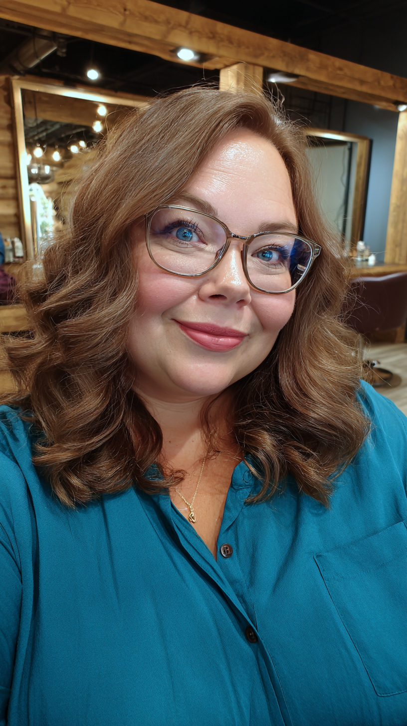 Warm Brown Shoulder-Length Soft Curls