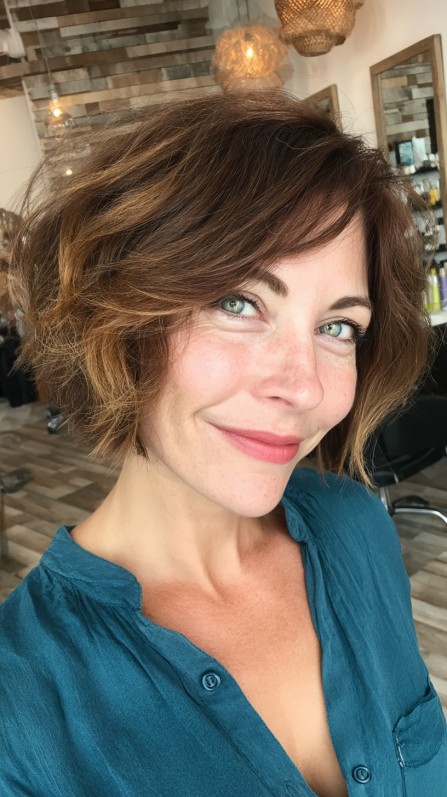 Textured Jagged Bob with Lively Movement