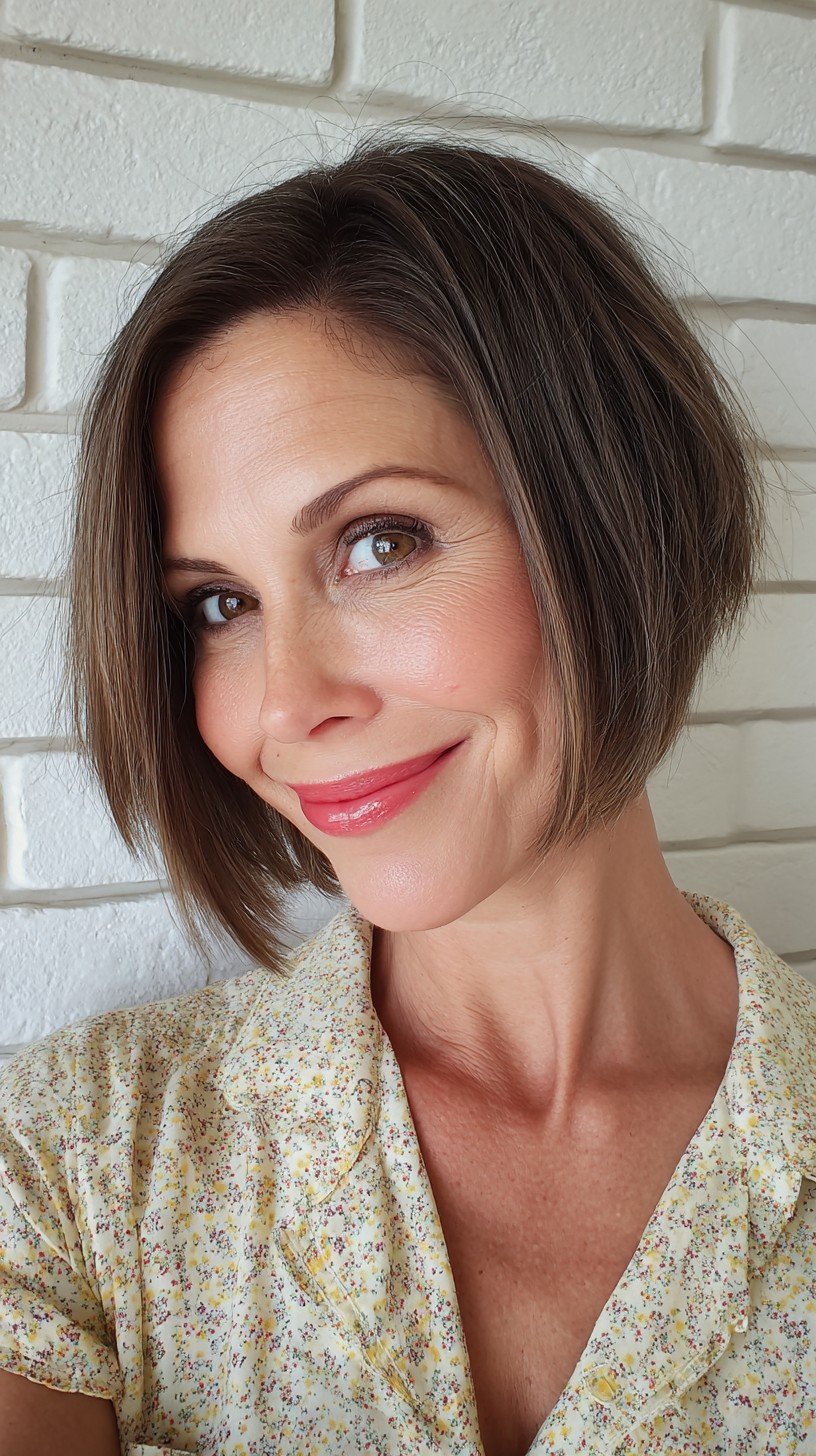 Modern Textured Bob with Subtle Highlights