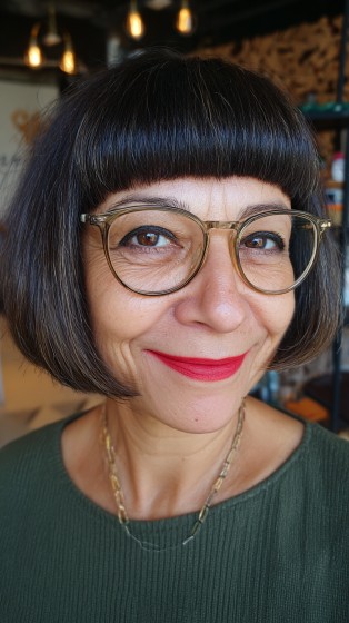 Bold Straight Bob with Blunt Bangs