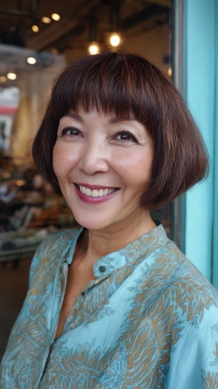 Charming Rounded Bob with Soft Fringe