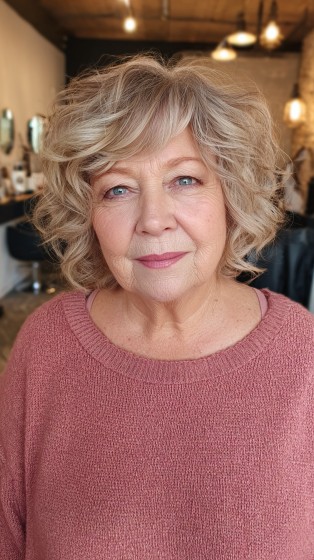 Charming Soft Curly Dark Blonde with Textured Layers