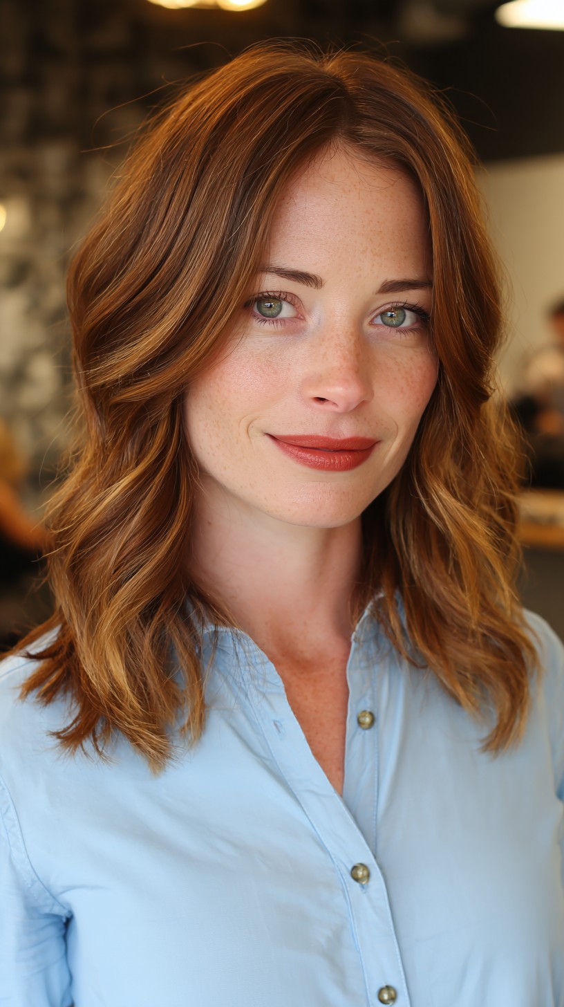 Charming Soft Waves with Sunset Copper Tones