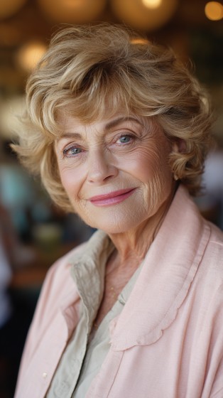 Charming Textured Dark Blonde Layers with Soft Curls