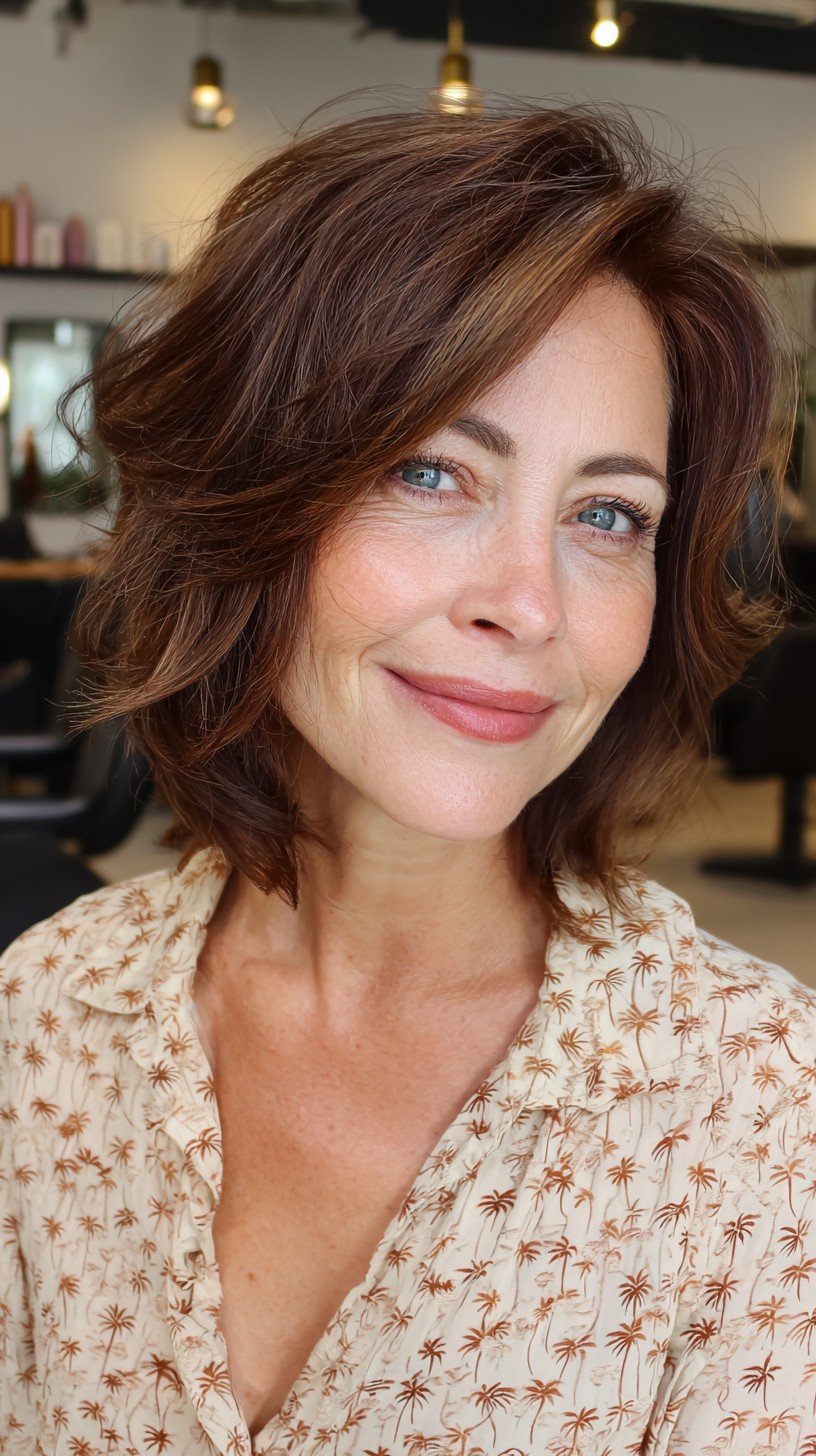 Charming Textured Lob with Warm Undertones
