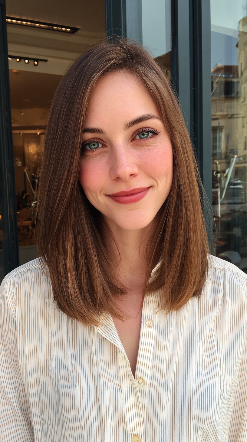 Chic Blunt Cut with Subtle Face-Framing Layers