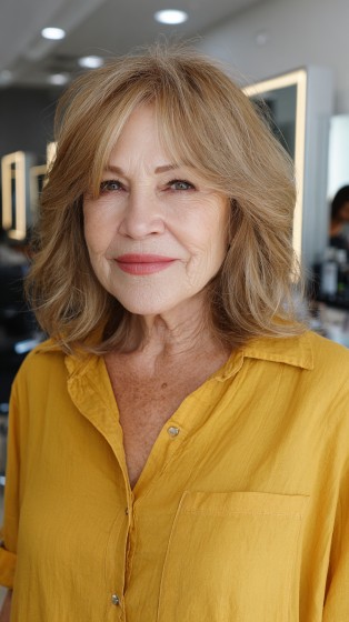 Chic Layered Dark Blonde Cut with Soft Volume