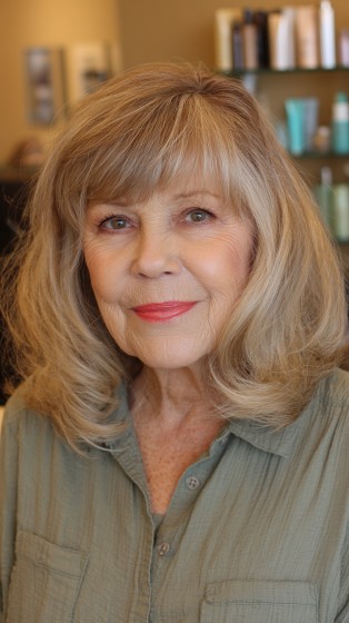Chic Layered Dark Blonde Cut with Subtle Volume