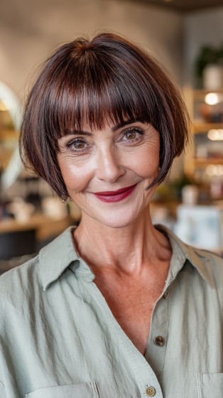 Chic Rounded Bob with Subtle Layers