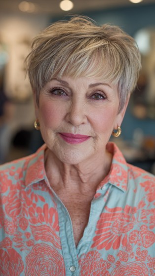 Chic Textured Dark Blonde Pixie Cut