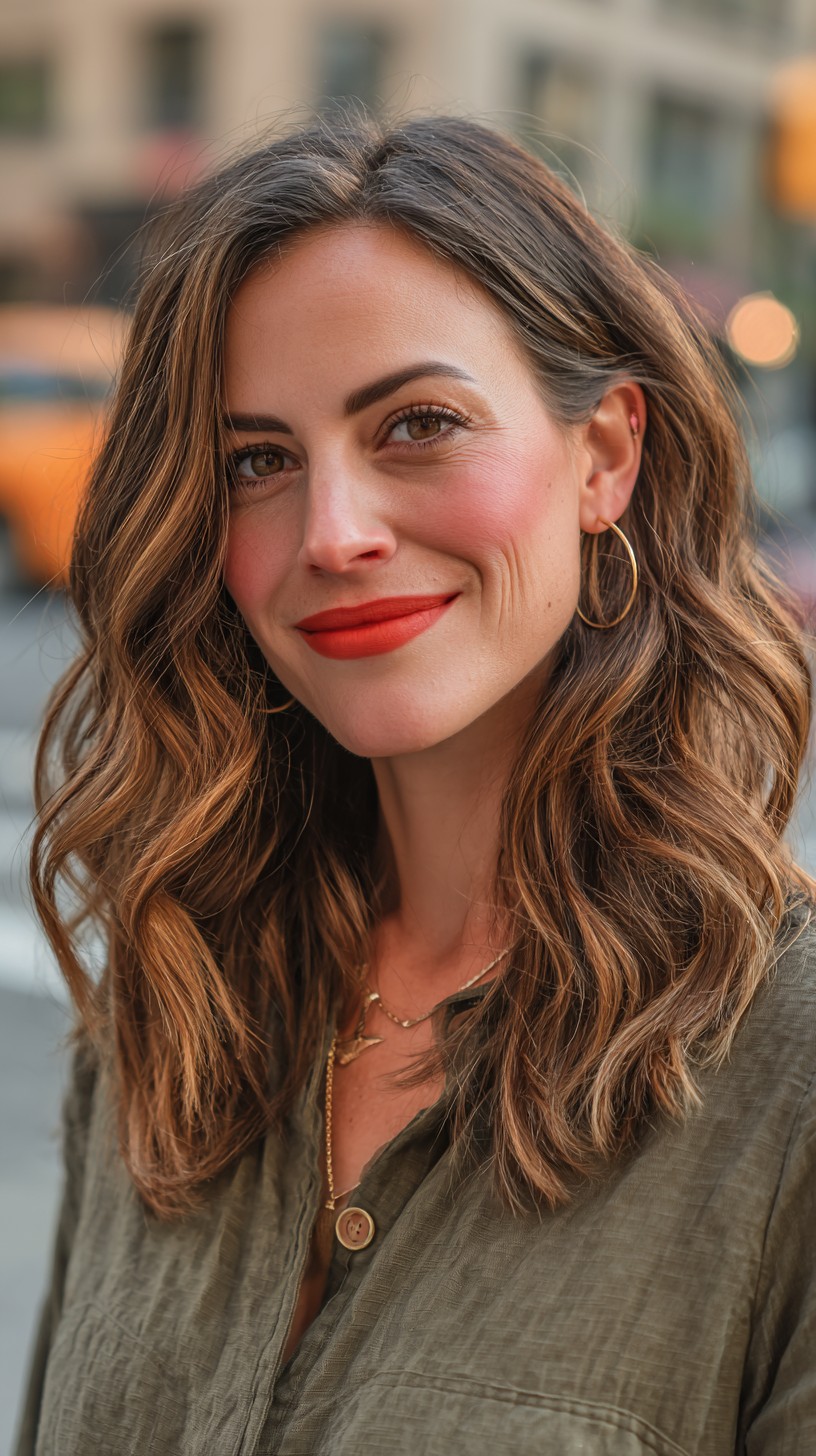 Effortlessly Chic Long Layers with Golden Undertones
