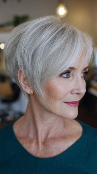 Elegant Layered Pixie Cut with Subtle Face Framing