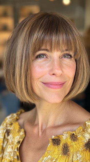 Modern Blunt Cut with Soft Bangs