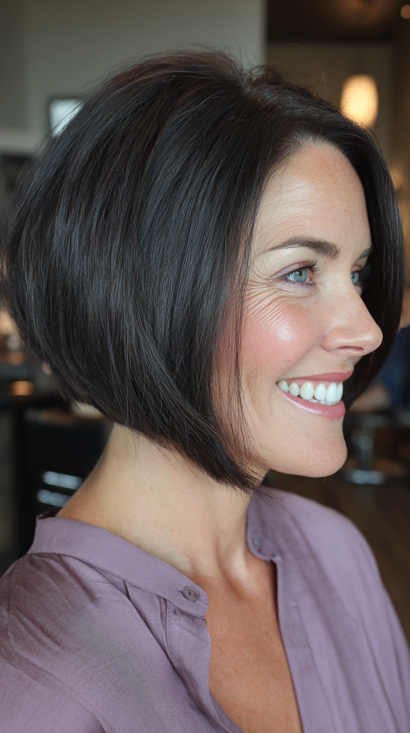 Modern Textured A-Line Bob with Subtle Layers