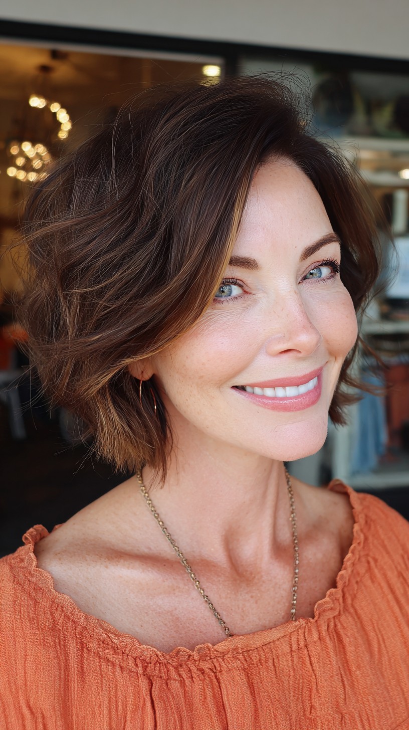 Modern Textured Bob with Subtle Highlights