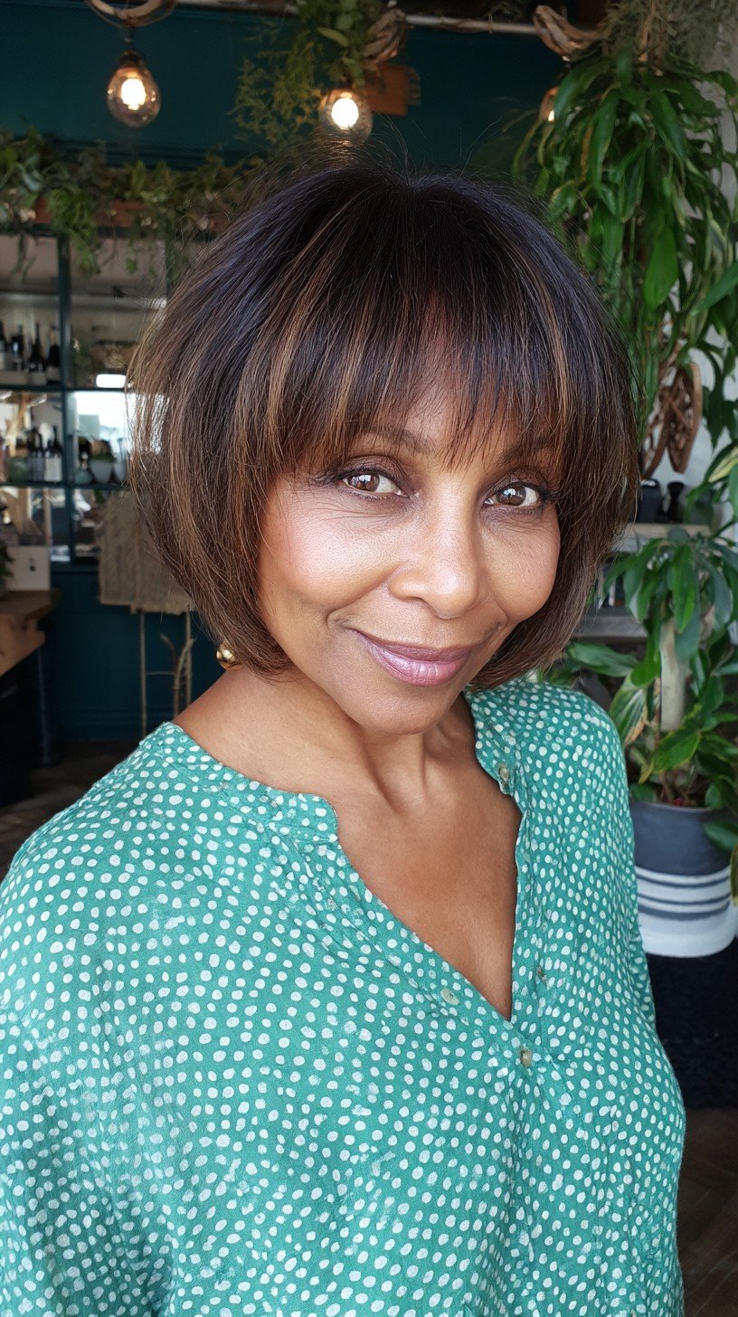 Soft Textured Bob with Subtle Bangs