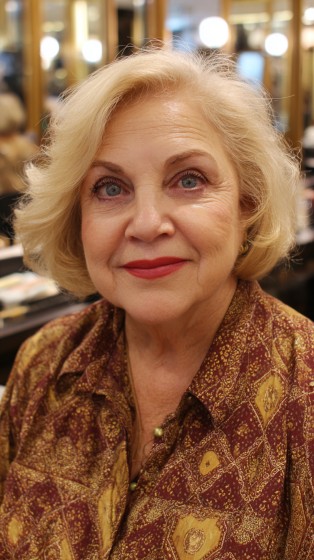 Softly Textured Dark Blonde Bob with Gentle Waves