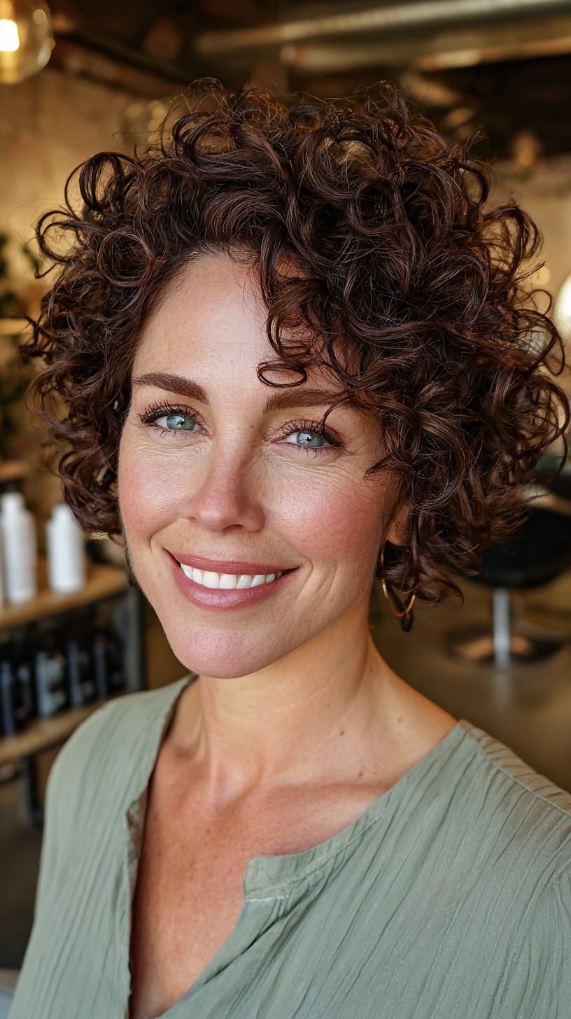 Stylish Curly Crop with Defined Texture