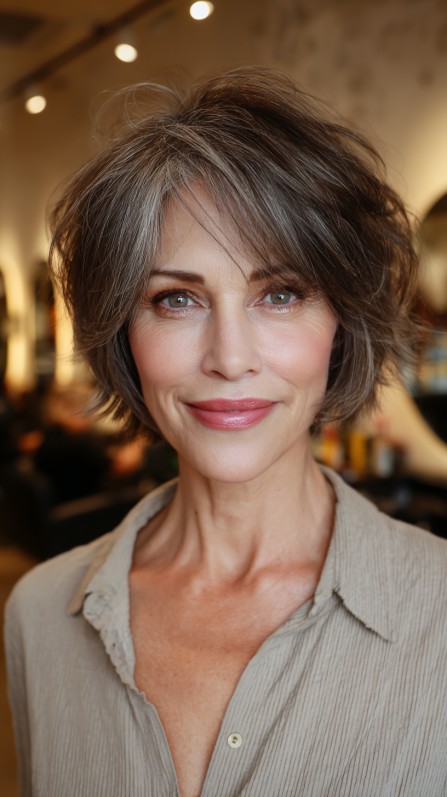 Stylish Textured Jagged Bob with Subtle Volume
