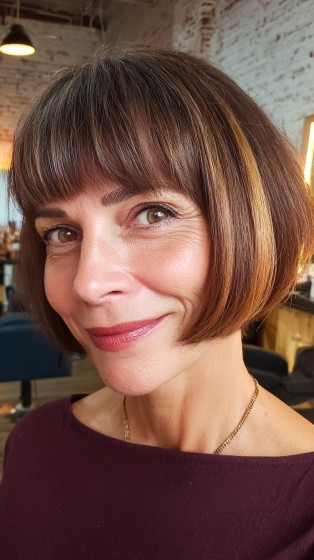Textured Bob with Subtle Highlights