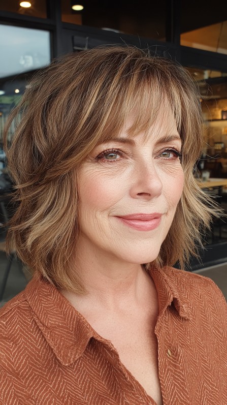 Textured Jagged Bob with Soft Face-Framing Layers