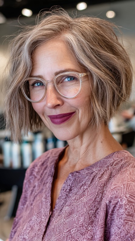 Textured Jagged Bob with Subtle Volume