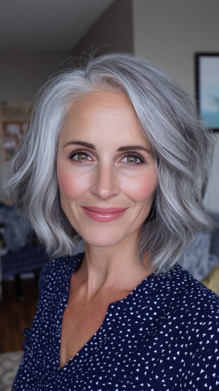 Textured Jagged Bob with Subtle Waves