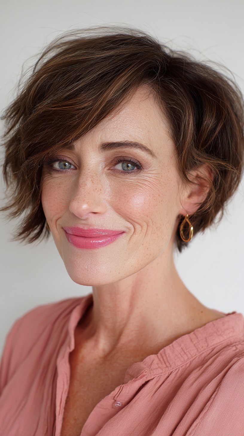 Textured Short Bob with Fluffy Layers