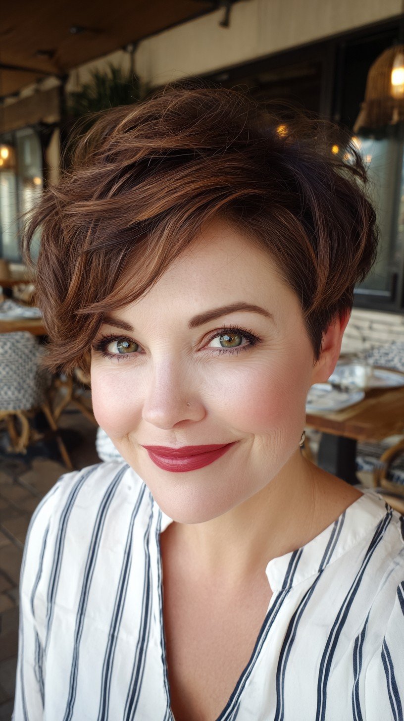 Textured Short Crop with Lively Waves
