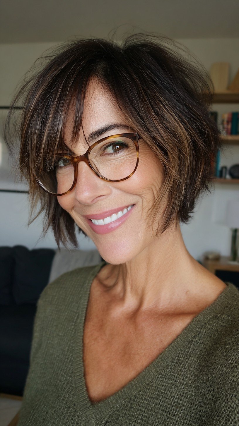 Trendy Textured Short Bob with Subtle Highlights